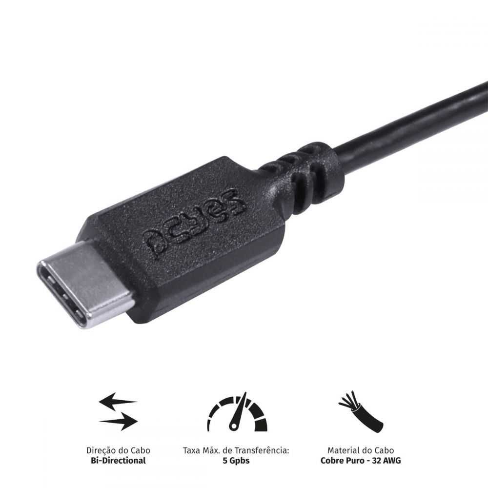 Cabo Para Hd Externo Usb Tipo C Para Micro Usb B 30 1 Metro Preto P3ucmbp 1 Pcyes Na Tudo à Beça 2923