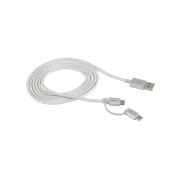 Cabo Usb Micro Usb + Usb-C 1,5M Nylon Branco Intelbras Euabc15Nb