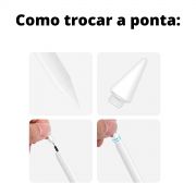 Caneta Pencil Para iPad com Palm Rejection e Ponta de Alta Precisão 1.0mm Branca