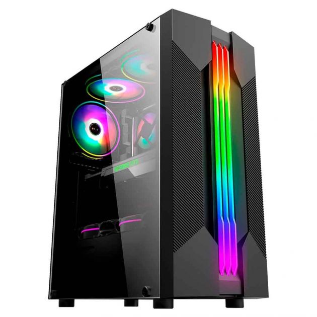 Gabinete Gamer Kmex Cg01A9 Bifrost 6 Led Rgb Preto Cg01A9Rh0010B0X