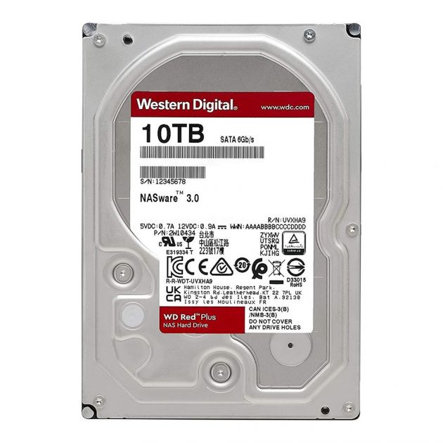 HD WD Red Plus 10TB 7200 Rpm 256MB SATA III 6GB/s 3.5’ WD101EFBX-68B0AN0 WESTERN DIGITAL