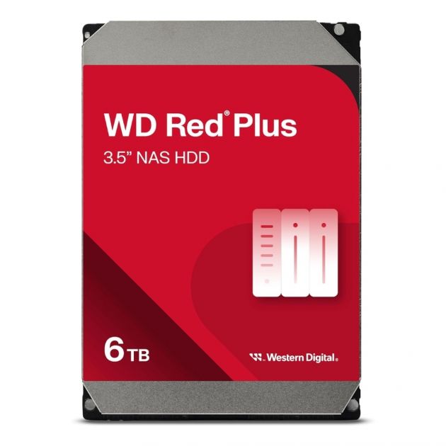 HDD Red Plus Nas 6 TB 5400 Rpm 256 MB Sata III 3.5" WD60EFPX Western Digital