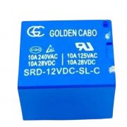 Kit 10 Relés Para Placa 12V 10A 5 Pinos Sru-12vdc-sl-c Golden Cabo