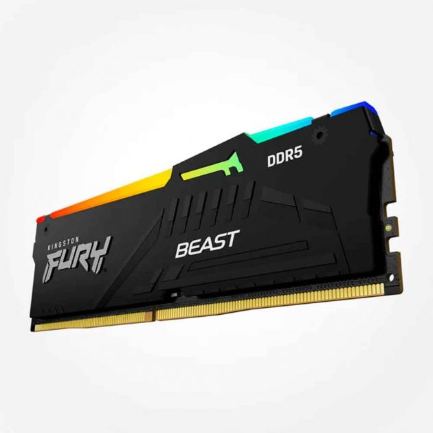 Memoria Kingston Fury Beast Rgb 8Gb Ddr5 5200Mhz 1.25V Black Desktop