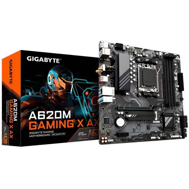 Placa Mãe A620M Gaming X AX AMD AM5 DDR5 ATX Gigabyte