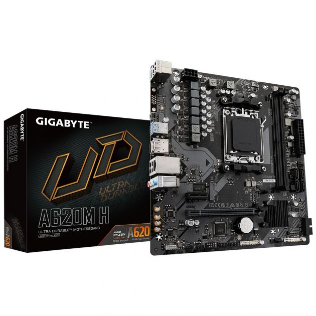 Placa Mãe A620M H Ultra Durable AMD AM5 DDR5 M-ATX Gigabyte