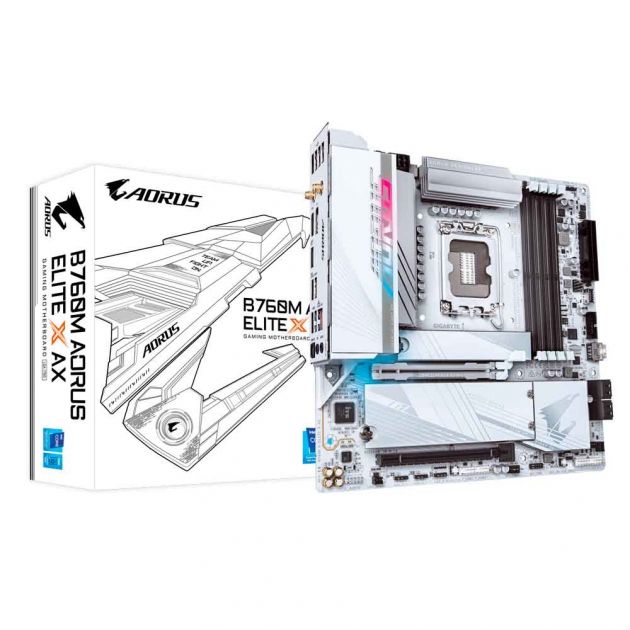 Placa Mãe B760M Aorus Elite X AX Intel LGA 1700 DDR5 M-ATX Gigabyte