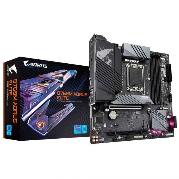 Placa Mae Intel Gigabyte B760M Aorus Elite Ddr5 Lga1700 12° E 13° Geracao