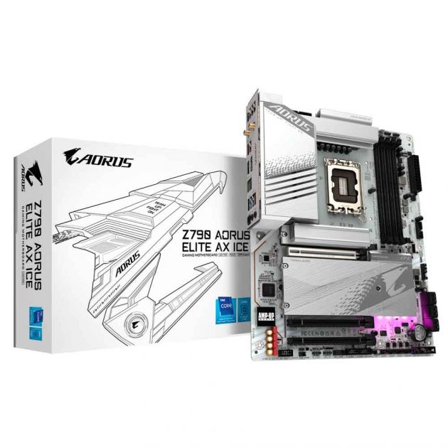 Placa Mãe Z790 Aorus Elite AX Ice Intel LGA 1700 DDR5 ATX Gigabyte