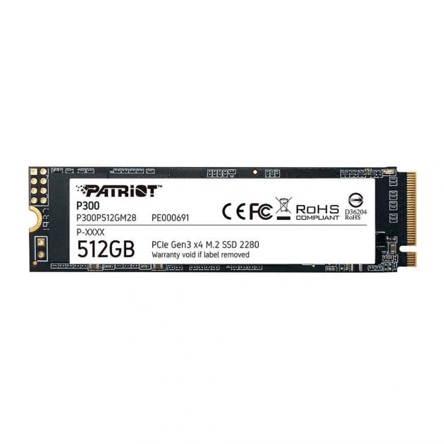 Ssd Patriot P300 512Gb M.2 2280 Nvme Pcie Gen 3x4 P300P512Gm28