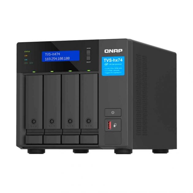 Storage Nas Qnap 4 Baias Intel Pentium Gold G7400 2 Core,3.7Ghz,8Gb, 2X 2.5 Gbe - Tvs-H474-Pt-8G-Br